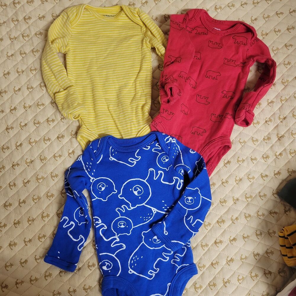 Carter's Pack of 3 Long Sleeves bodysuit Newborn